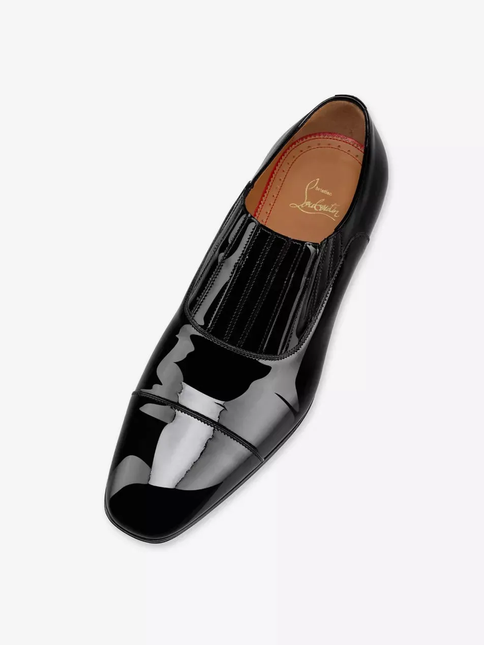 $1,050 CHRISTIAN LOUBOUTIN - *GREG ON* Black Patent Leather Loafers - 10.5 US (43.5)
