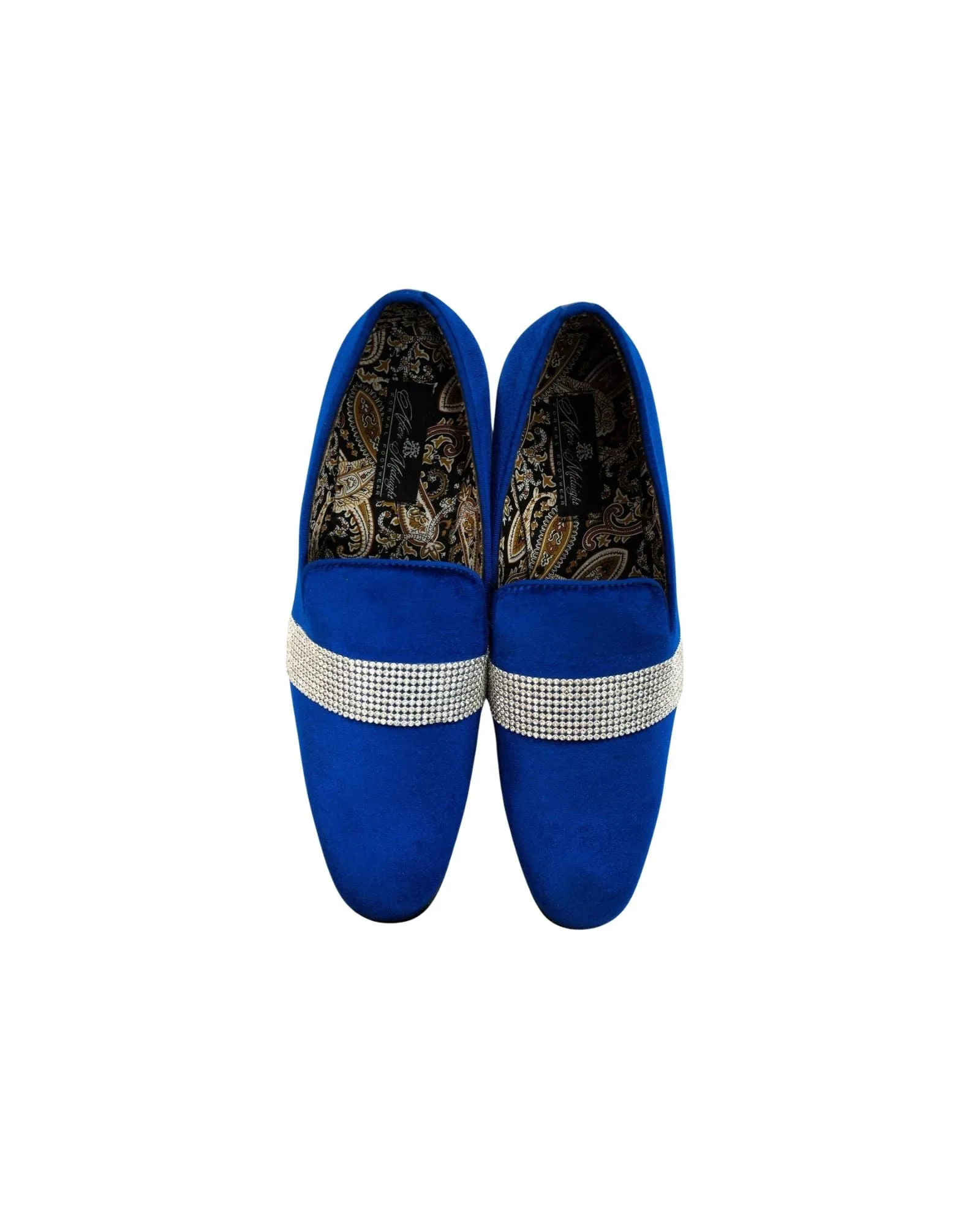 After Midnight Velour with Diamond Band Formal Loafer in Royal Blue