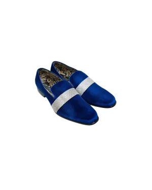 After Midnight Velour with Diamond Band Formal Loafer in Royal Blue