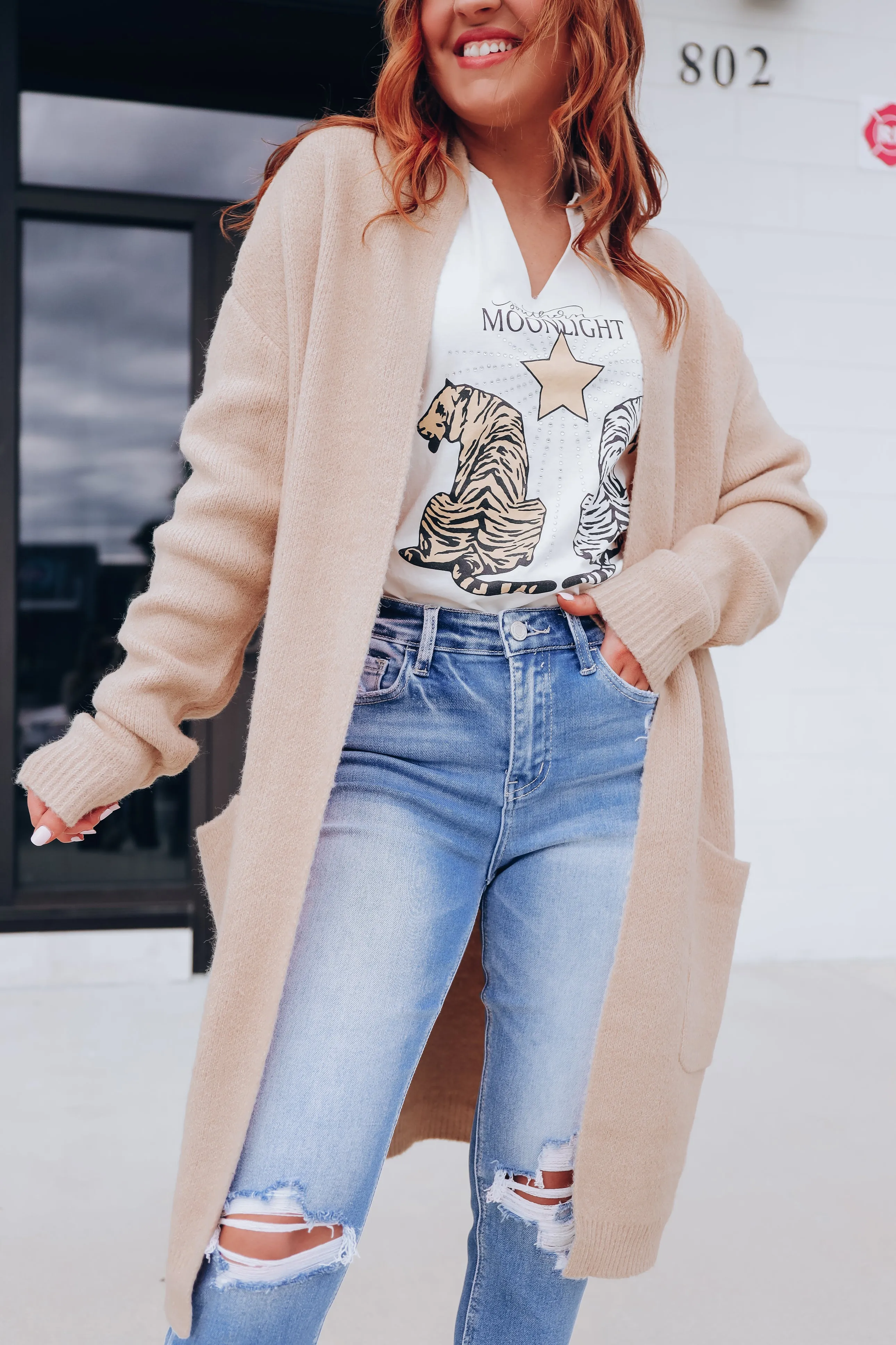 Autumn's Favorite Longline Cardigan - Beige