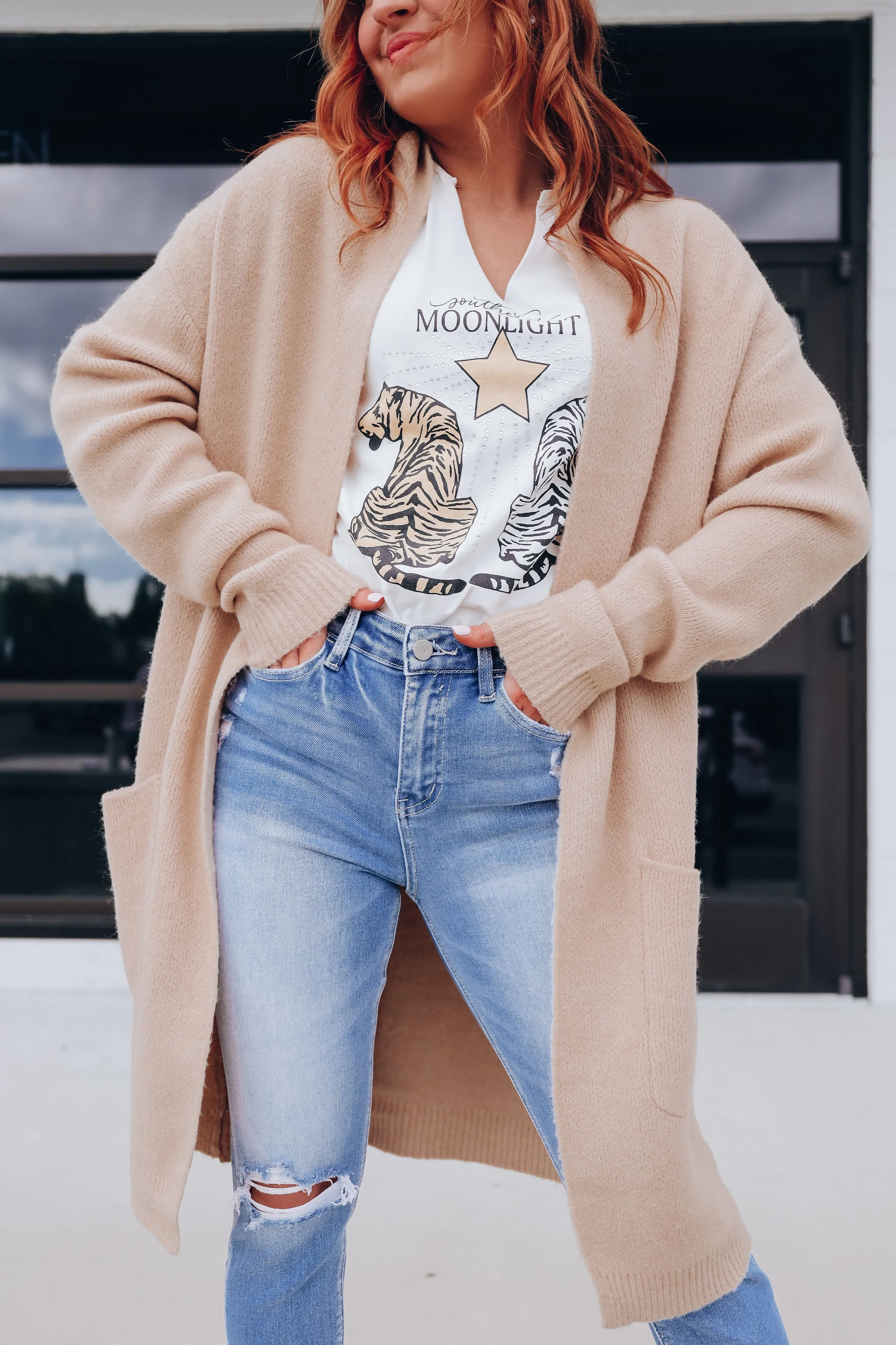 Autumn's Favorite Longline Cardigan - Beige