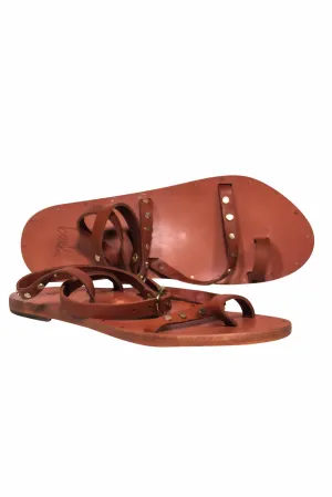 Beek - Brown Strappy Wrap Sandals 9