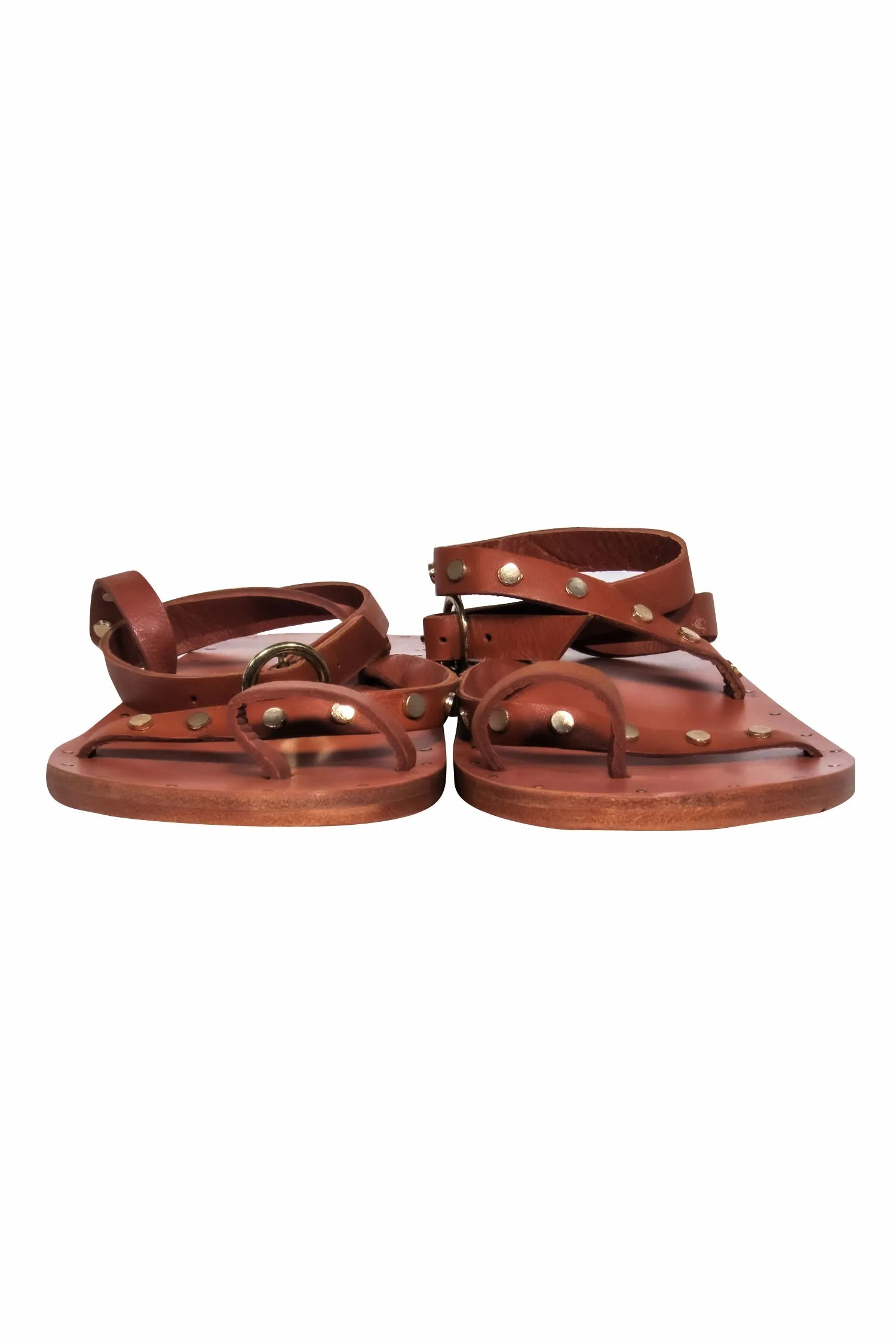 Beek - Brown Strappy Wrap Sandals 9