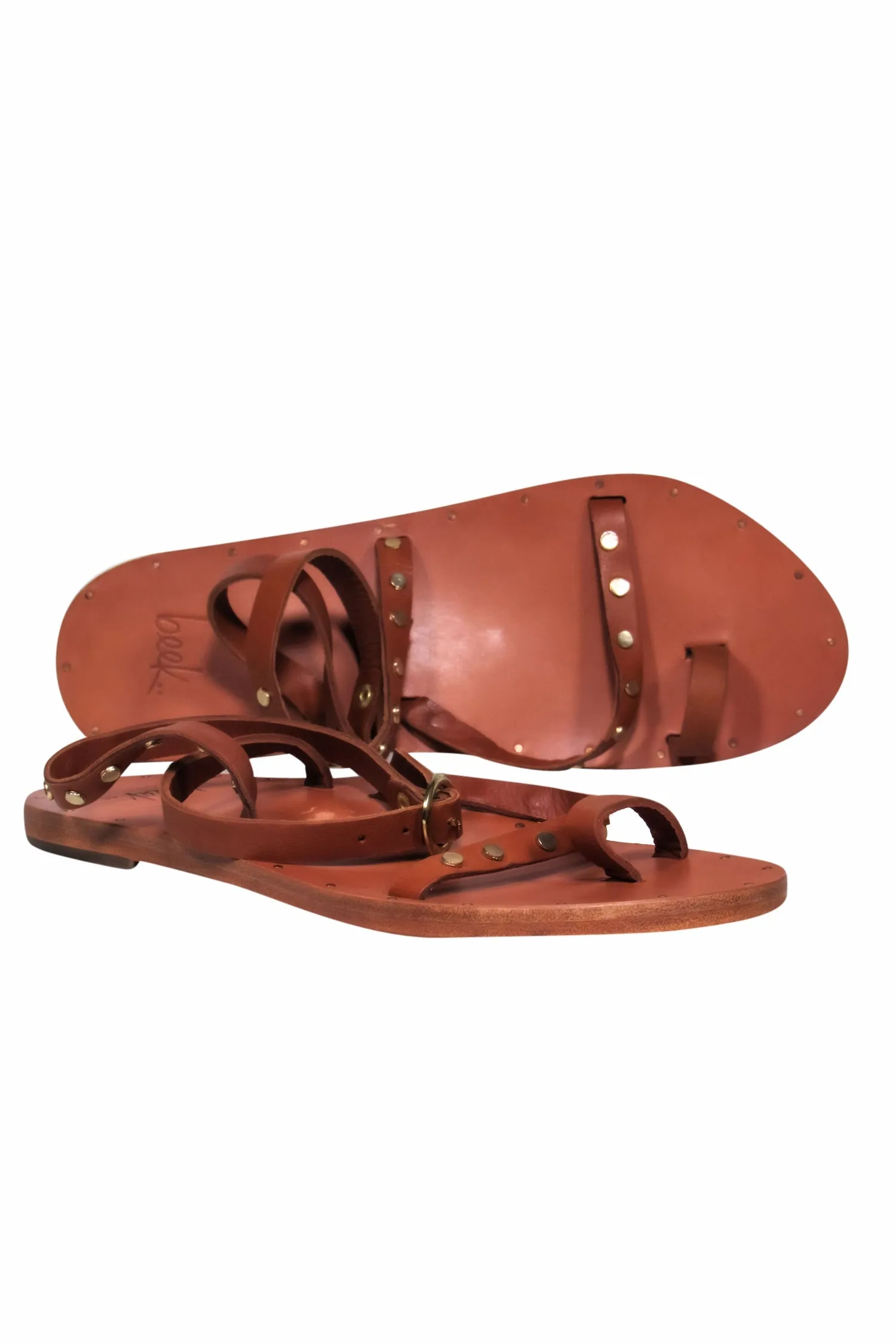 Beek - Brown Strappy Wrap Sandals 9
