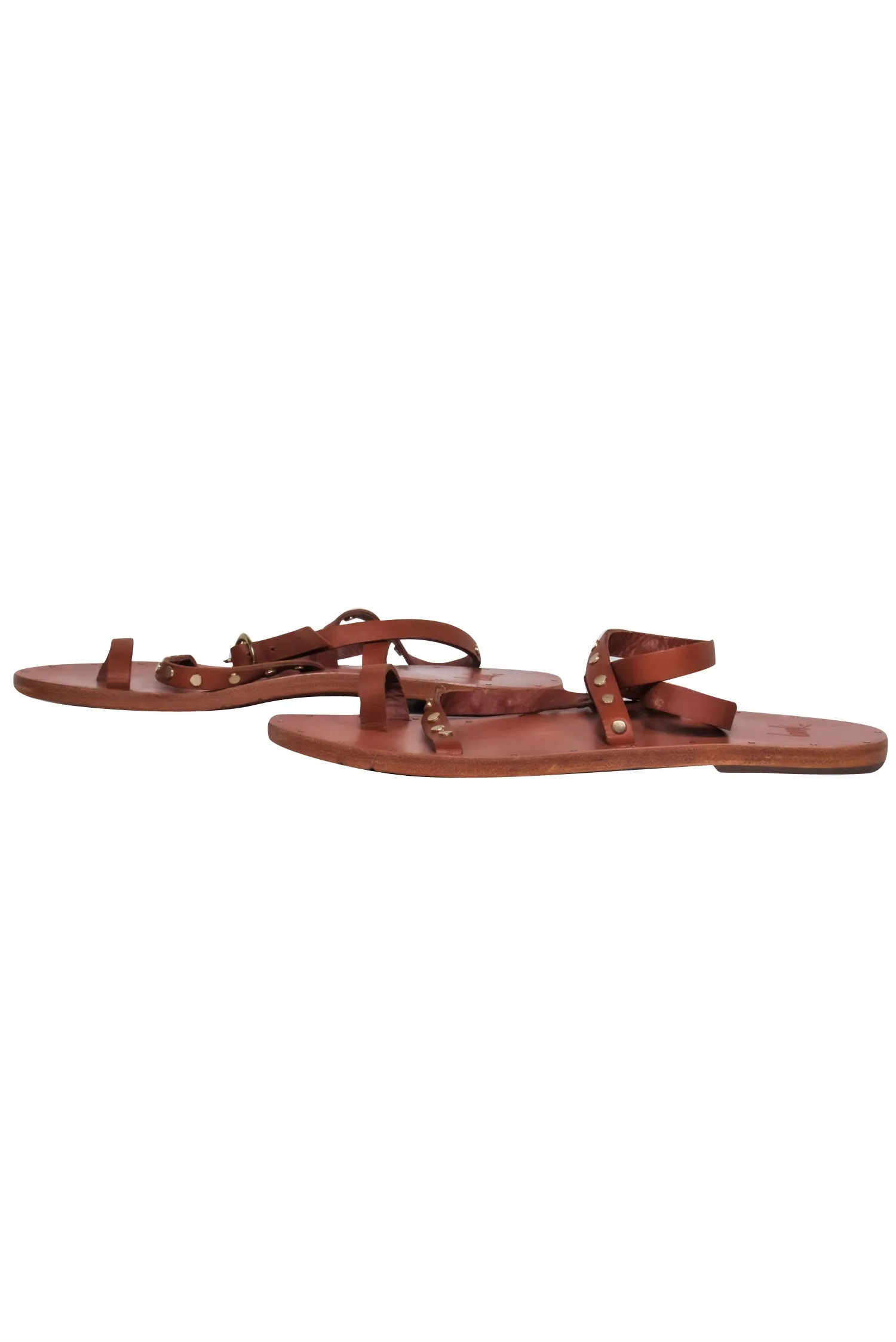 Beek - Brown Strappy Wrap Sandals 9