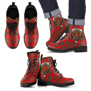 Binning Tartan Clan Badge Leather Boots