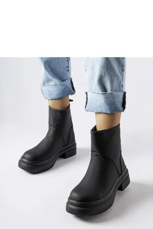 Black insulated rubber ankle boots
