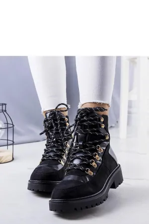 Black insulated work boots trappers