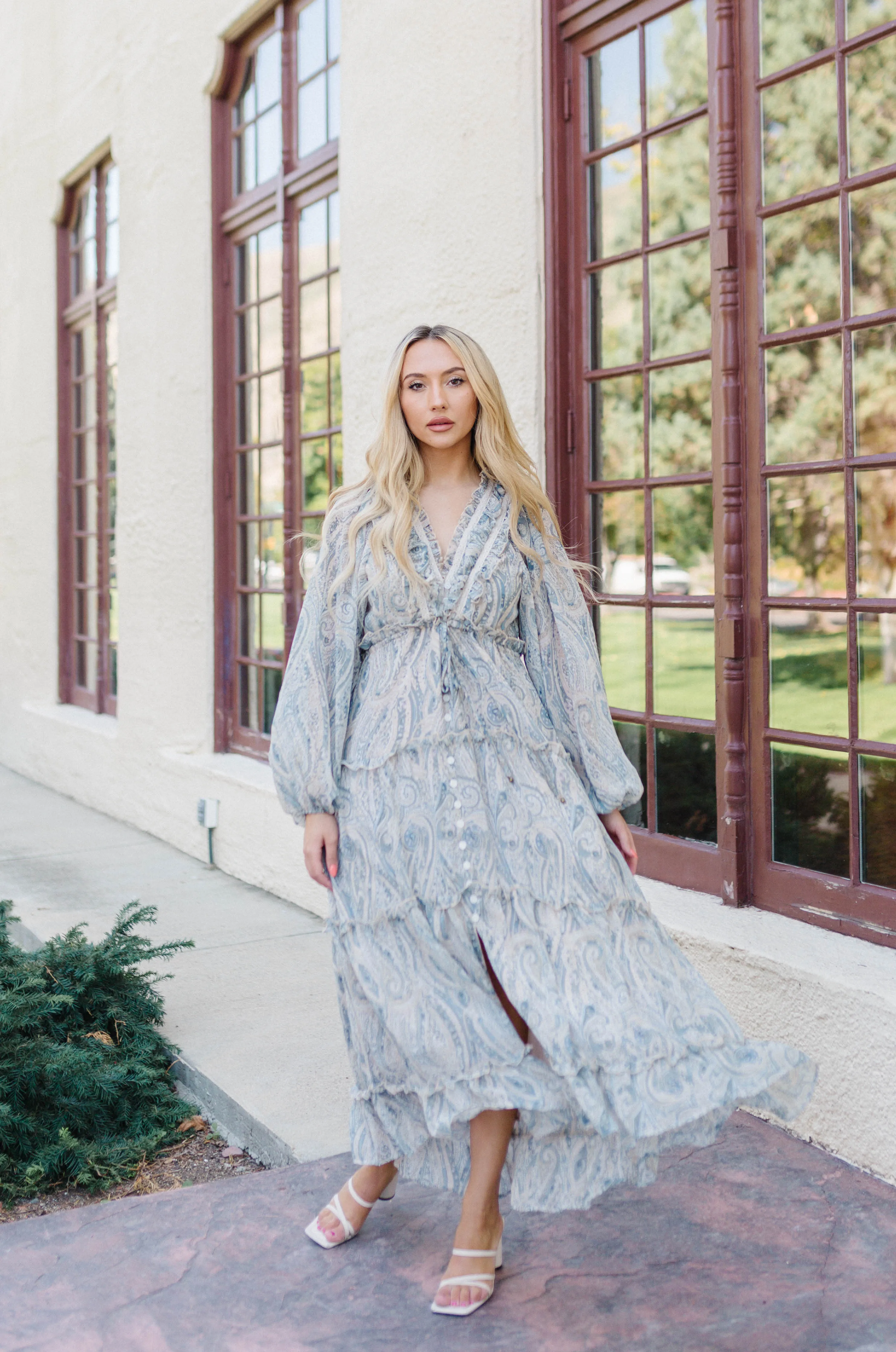 Bohemian Blues Dress - Creamy Blue