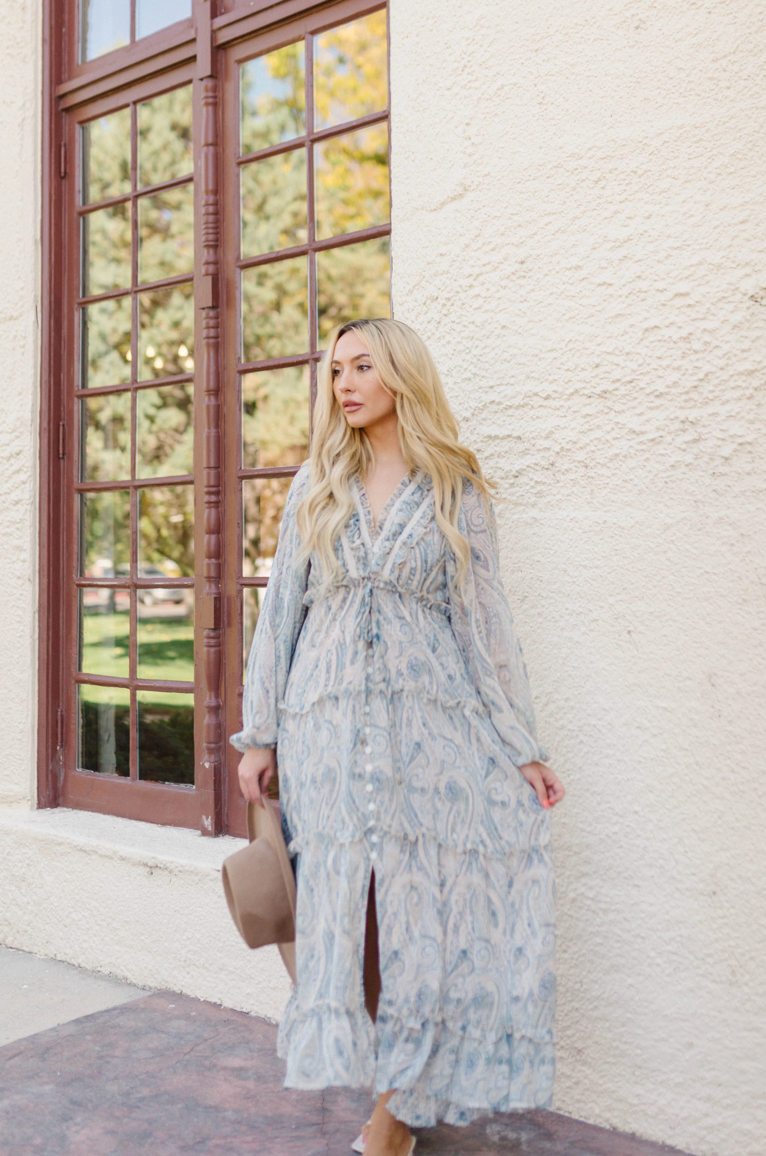 Bohemian Blues Dress - Creamy Blue