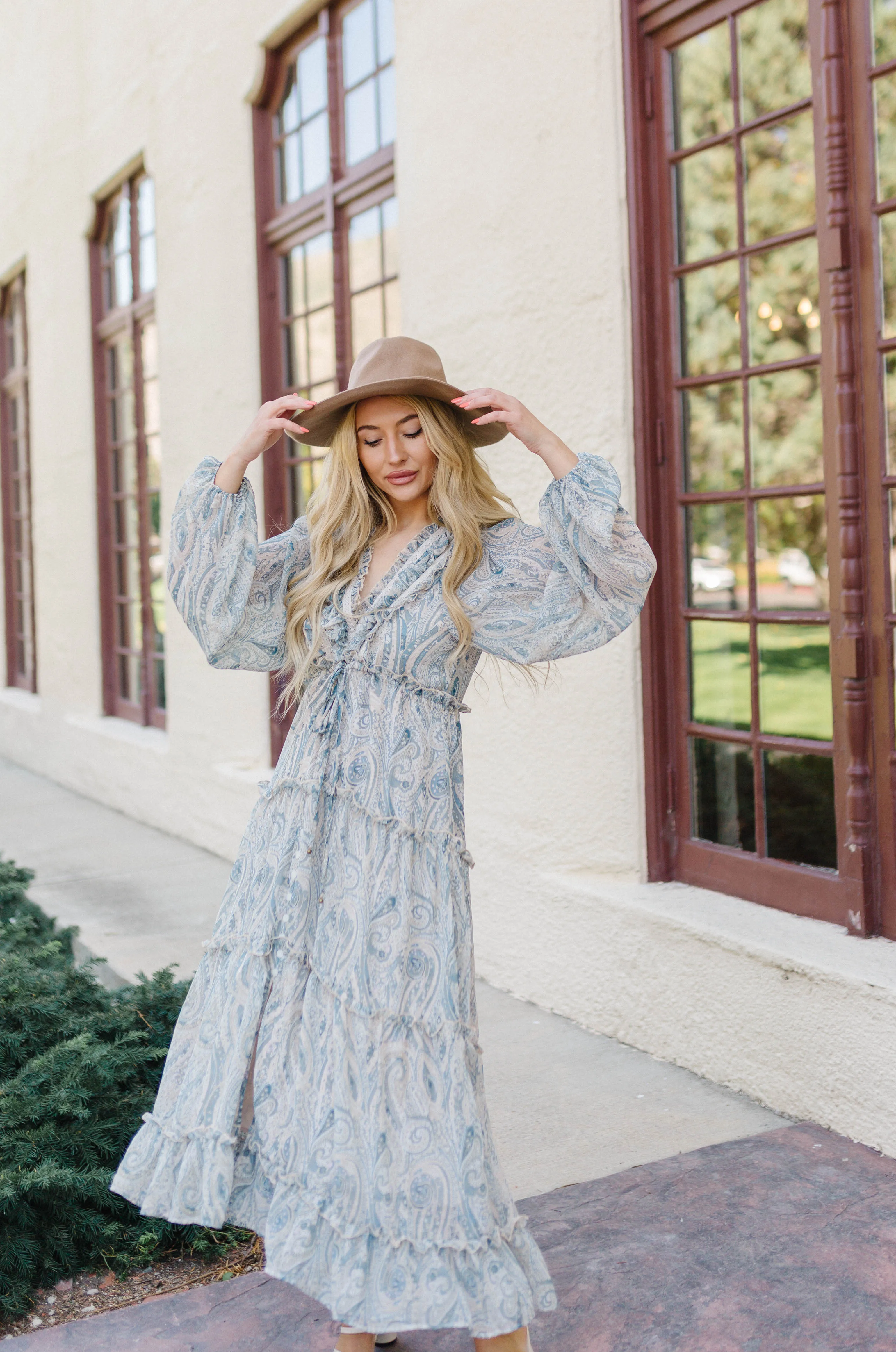 Bohemian Blues Dress - Creamy Blue