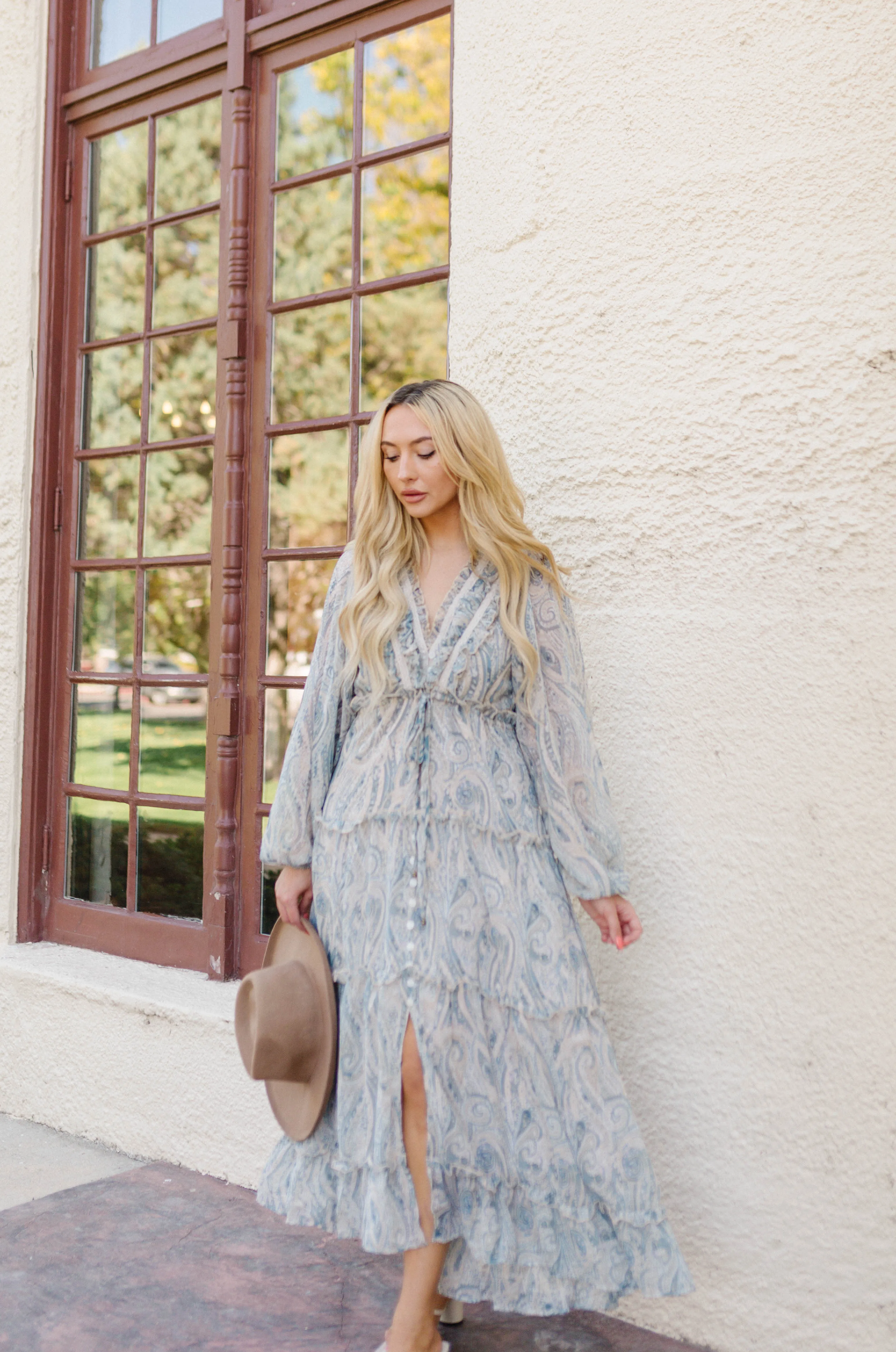 Bohemian Blues Dress - Creamy Blue