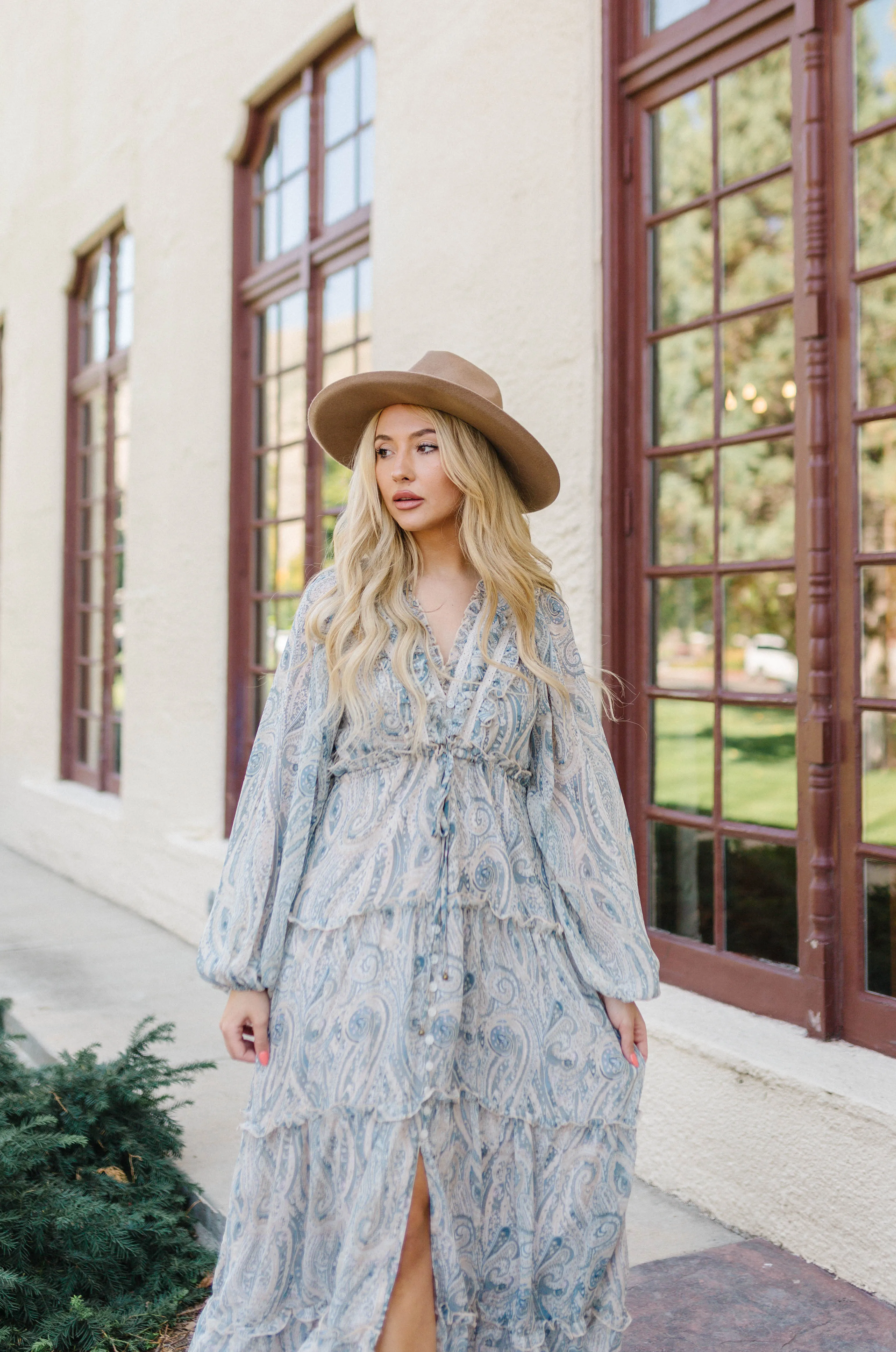 Bohemian Blues Dress - Creamy Blue