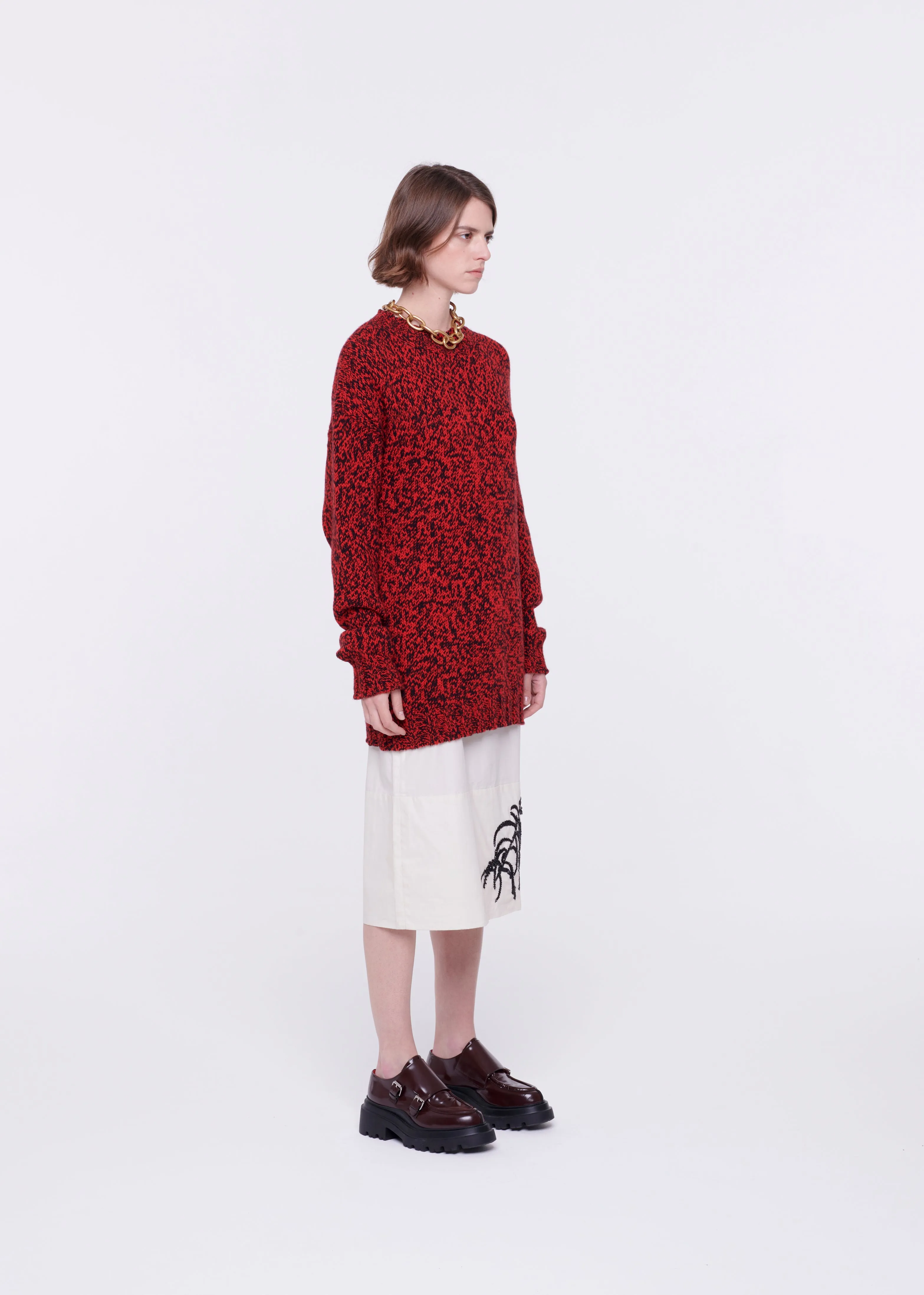 BURGUNDY LEATHER LOAFERS WITH BUCKLES