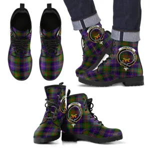 Cameron Tartan Clan Badge Leather Boots