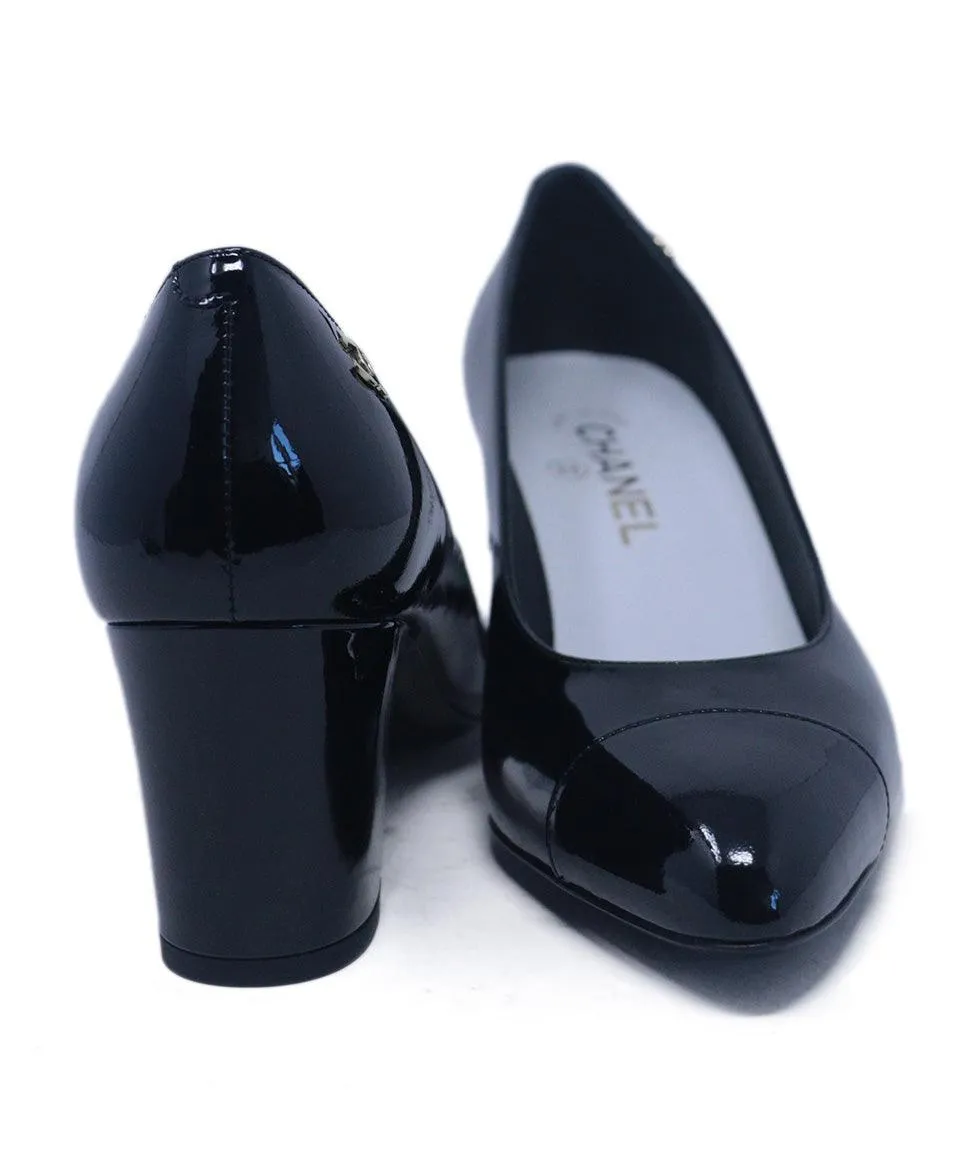 Chanel Black Patent Leather Heels sz 9.5