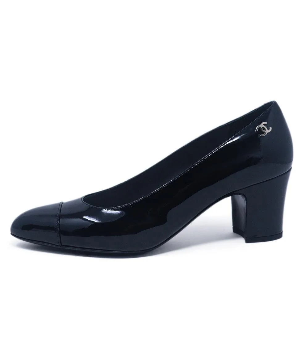 Chanel Black Patent Leather Heels sz 9.5