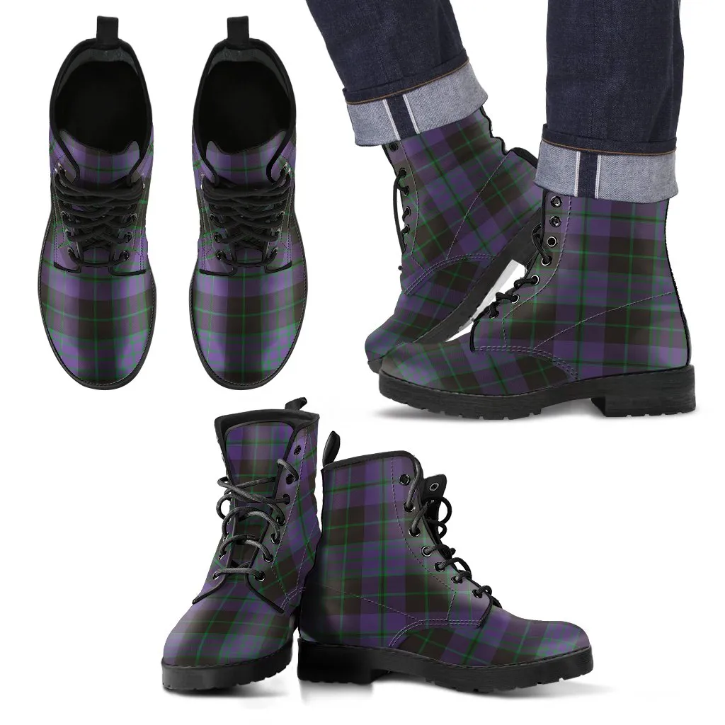 Clergy Green Tartan Leather Boots