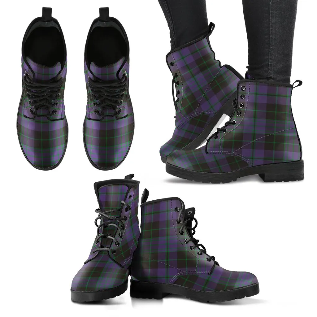 Clergy Green Tartan Leather Boots