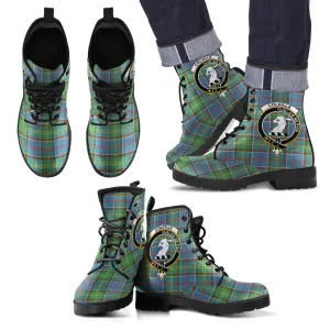 Colville district Tartan Clan Badge Leather Boots