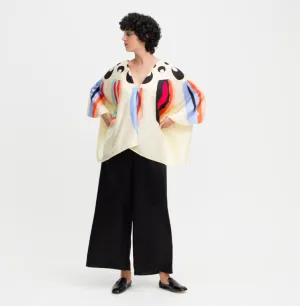 Cream Soft Silk Kaftan Co-ord Set
