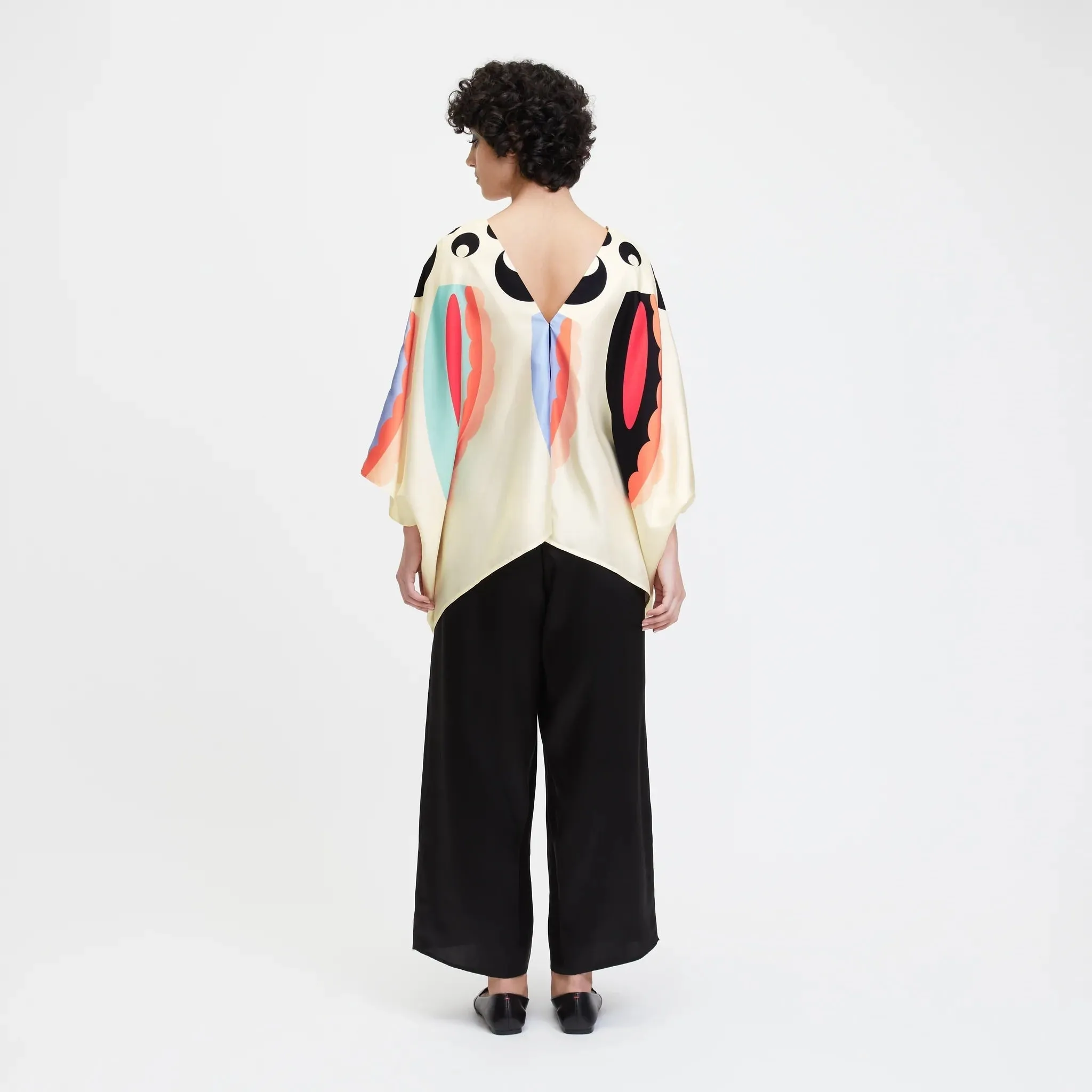 Cream Soft Silk Kaftan Co-ord Set