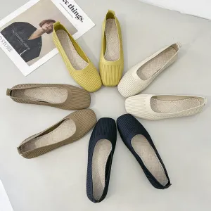 Fashion woven square head soft sole lazy loafers