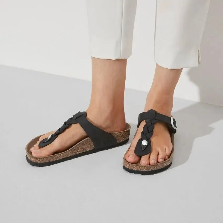 Gizeh Regular Braid Leather - Black