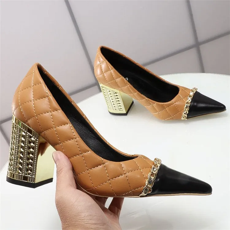 High-end 0 Genuine Leather Crystal Bling Luxury High Heels