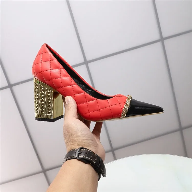 High-end 0 Genuine Leather Crystal Bling Luxury High Heels