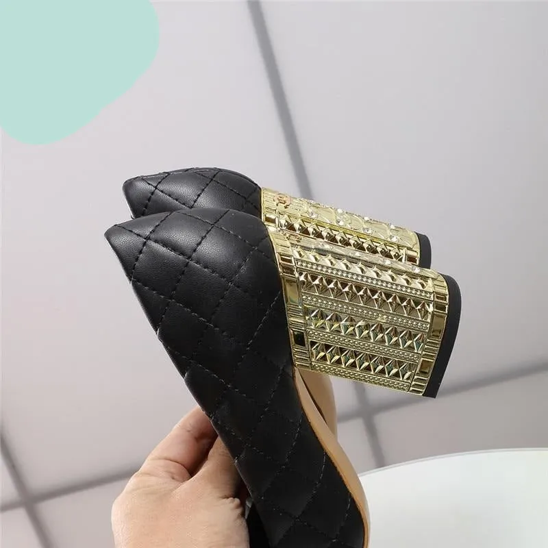 High-end 0 Genuine Leather Crystal Bling Luxury High Heels
