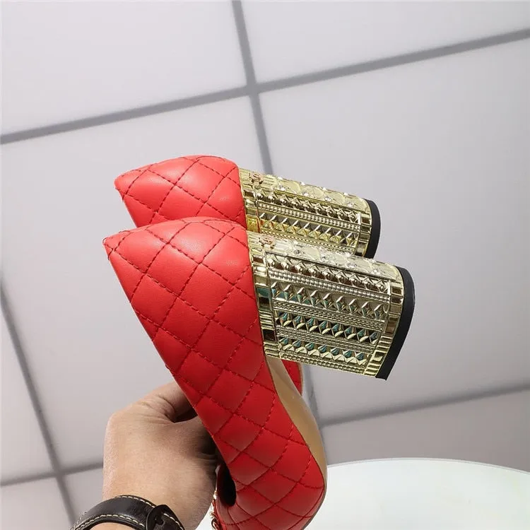 High-end 0 Genuine Leather Crystal Bling Luxury High Heels