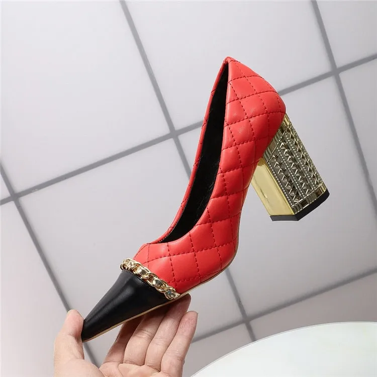 High-end 0 Genuine Leather Crystal Bling Luxury High Heels