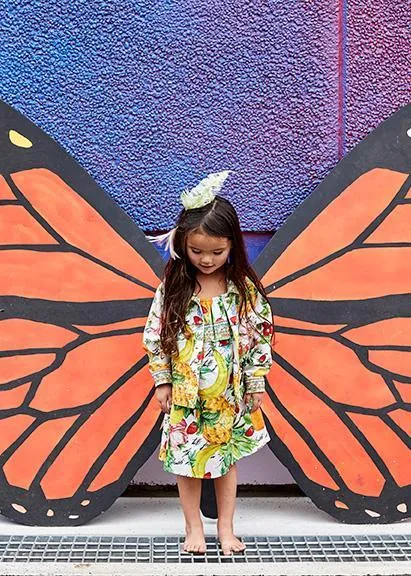 KIDS RUFFLE DRESS THERE'S NO PLACE LIKE RIO