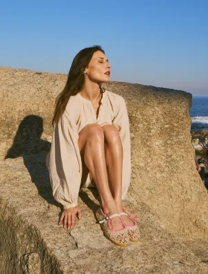 Knott Hand-Crocheted Mary Jane Flats Natural Baby Pink - Preorder - Ships 21 March 25