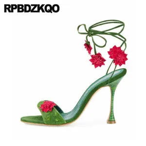 Lace Up High Heels Slingback Luxury Shoes Runway Fashion