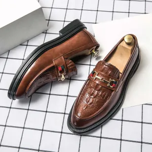 Men's Embossed Leather Loafers