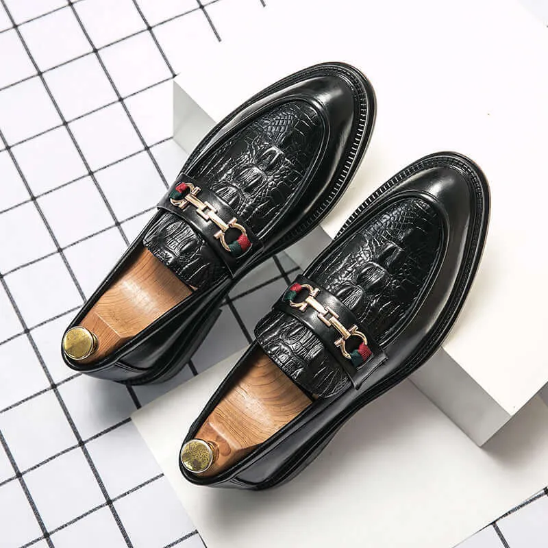 Men's Embossed Leather Loafers