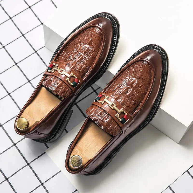 Men's Embossed Leather Loafers