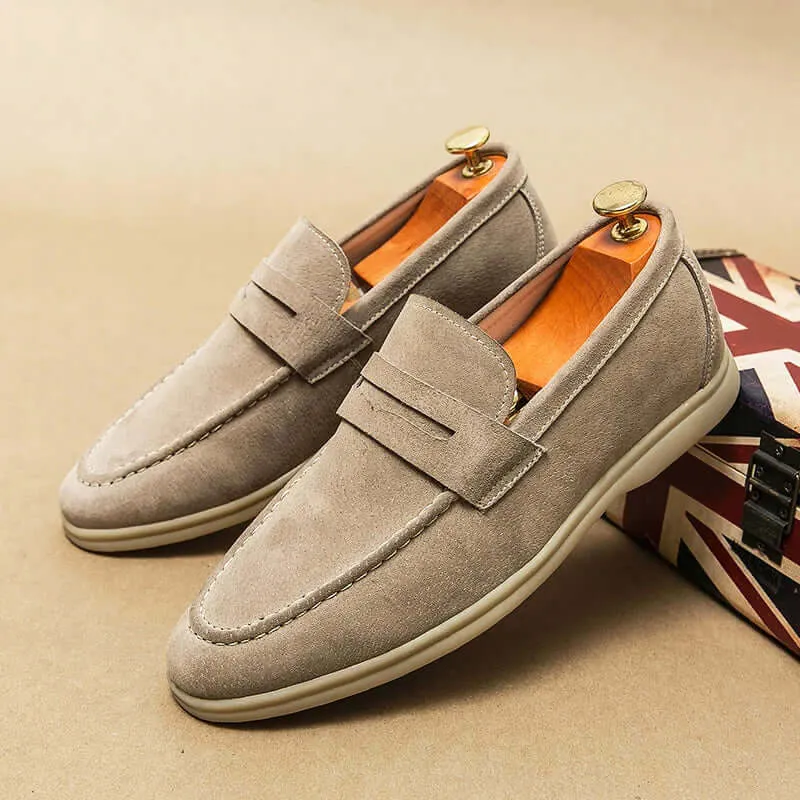 Men's Suede Slip-On Loafers - Smart Casual Shoes