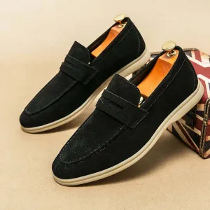 Men's Suede Slip-On Loafers - Smart Casual Shoes