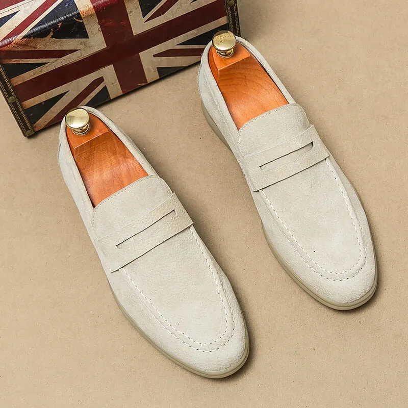 Men's Suede Slip-On Loafers - Smart Casual Shoes