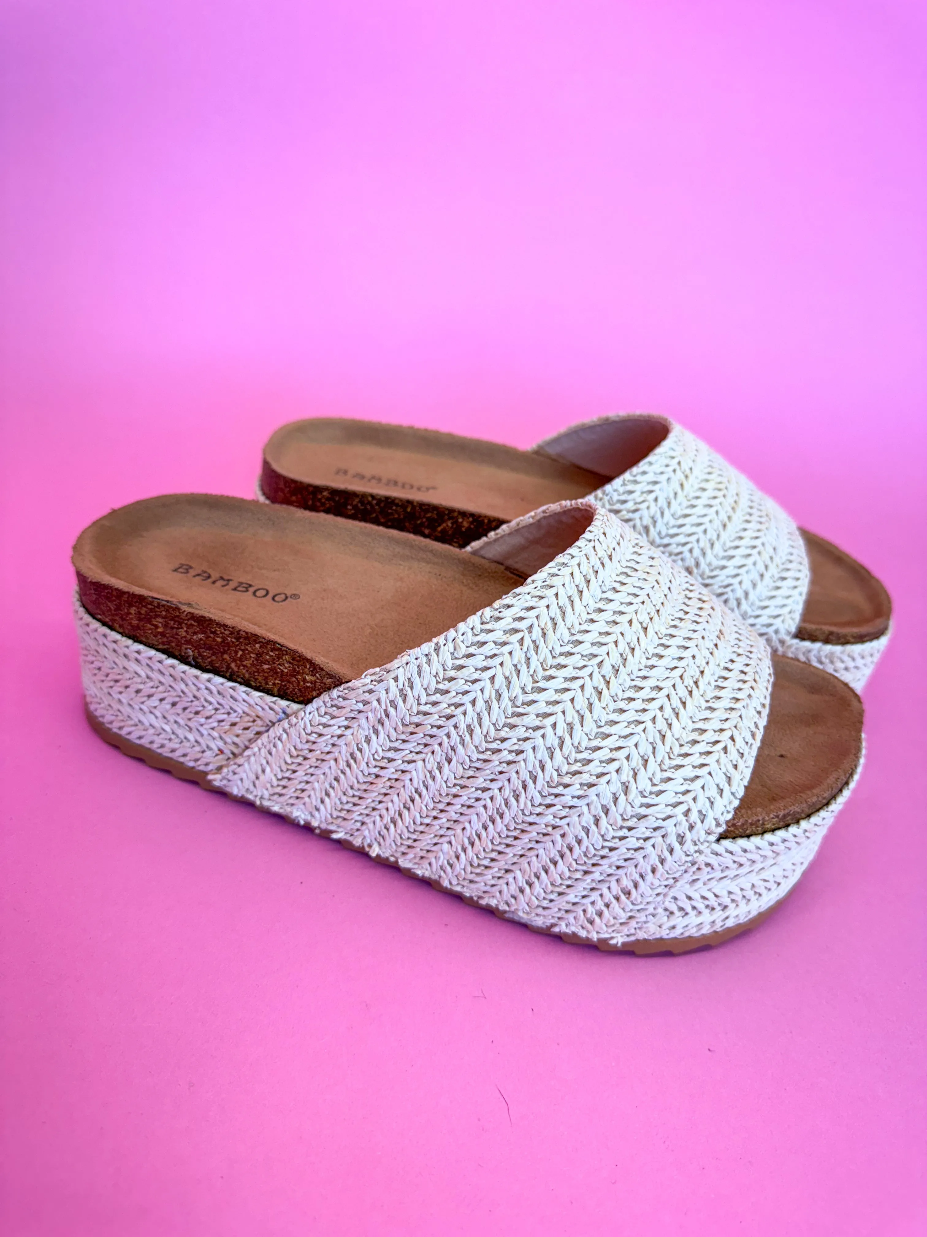 Peppy Platform Wedges - Beige