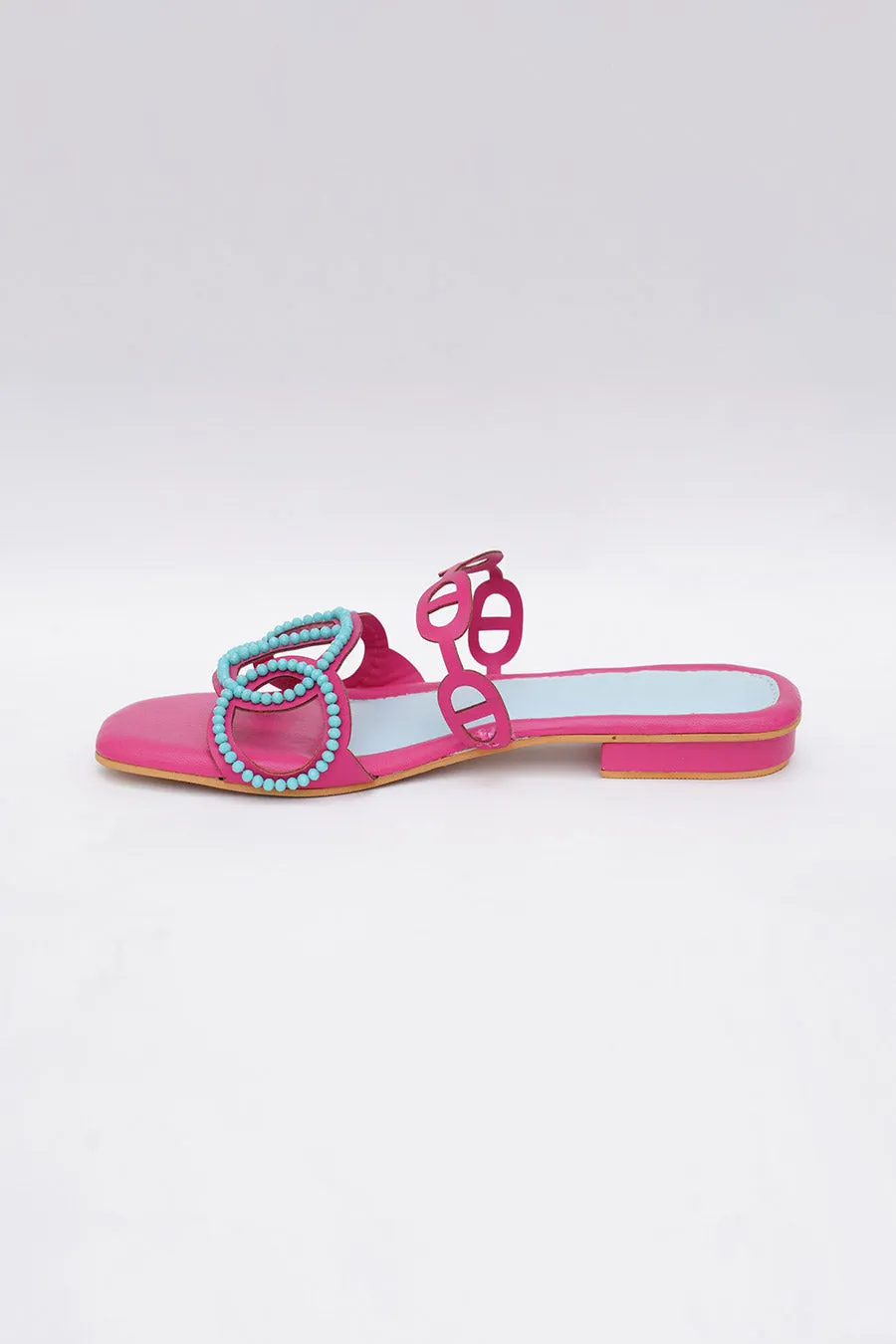 Pink Hand Embroidered Flats