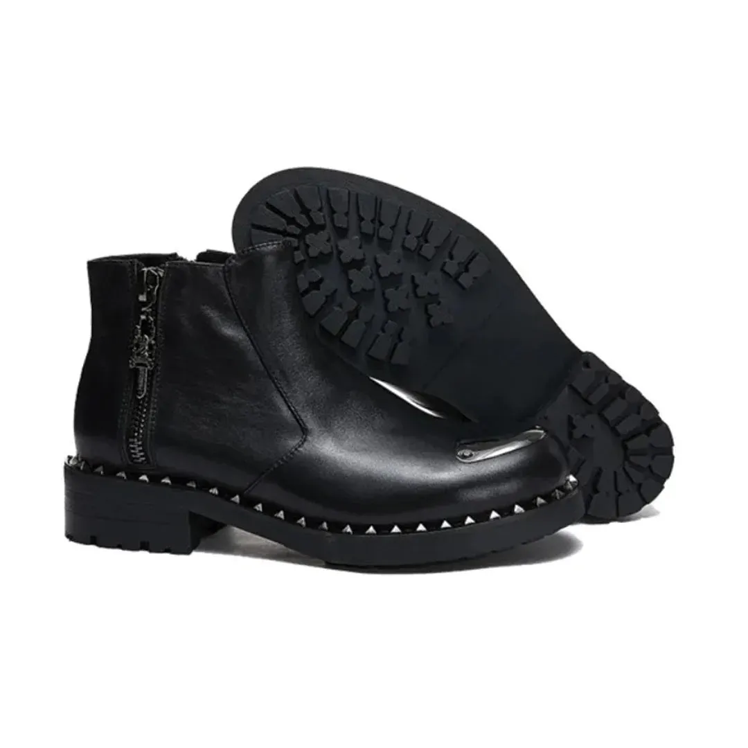 Round Toe Zipper Chelsea Boots
