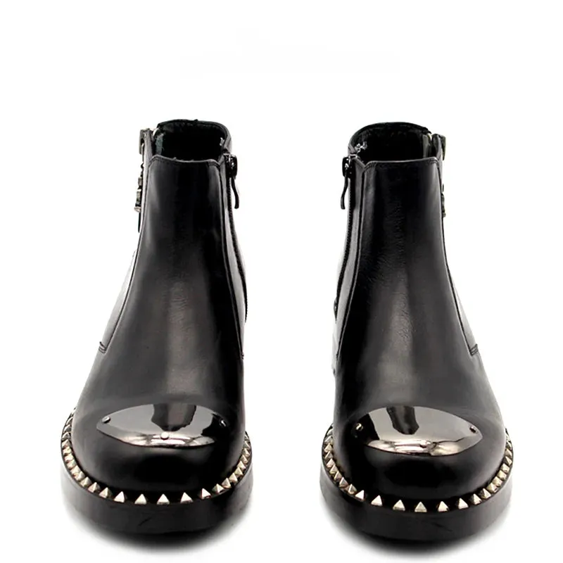 Round Toe Zipper Chelsea Boots