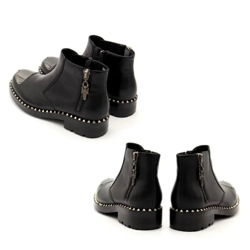 Round Toe Zipper Chelsea Boots