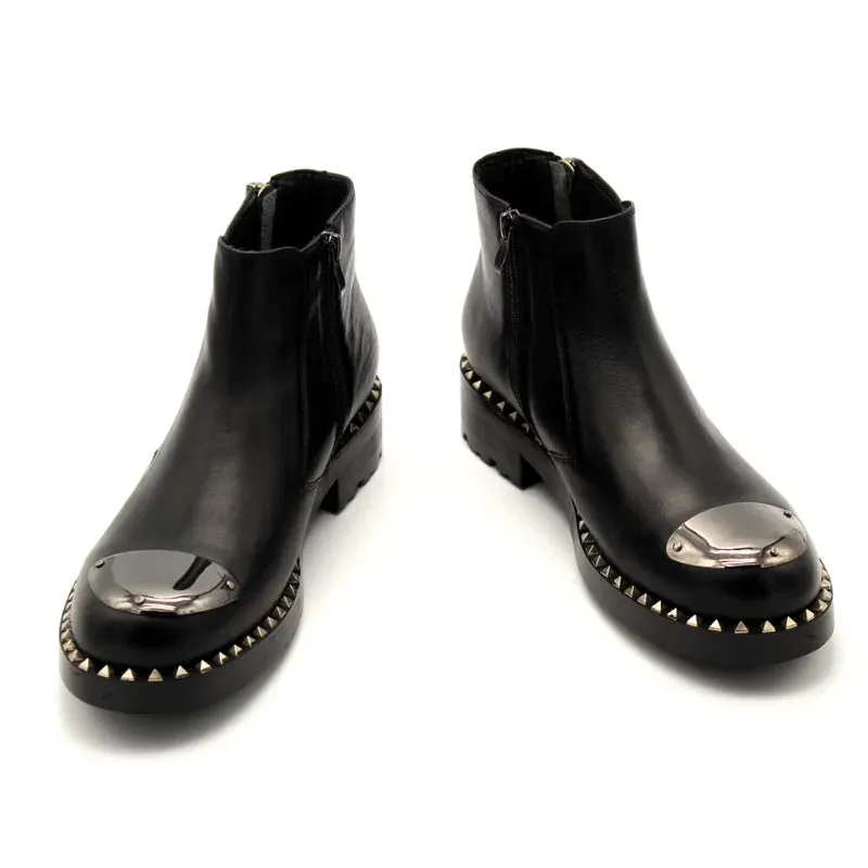 Round Toe Zipper Chelsea Boots