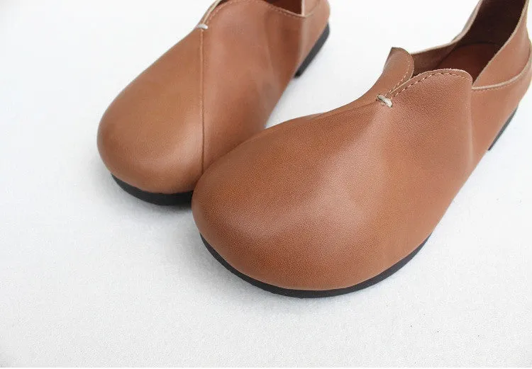 Spring Leather Soft Women's Hand-made Flats