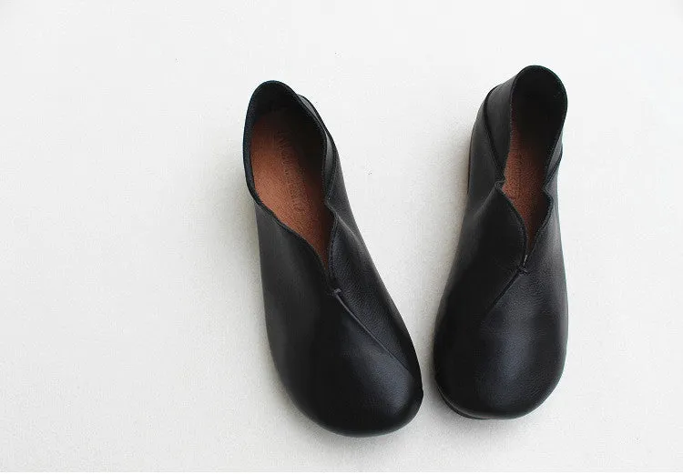 Spring Leather Soft Women's Hand-made Flats